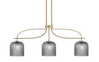 Cavella Three Light Island Pendant in New Age Brass (200|3936-NAB-4912)