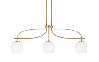 Cavella Three Light Island Pendant in New Age Brass (200|3936-NAB-4811)