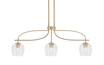 Cavella Three Light Island Pendant in New Age Brass (200|3936-NAB-4810)