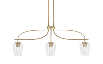 Cavella Three Light Island Pendant in New Age Brass (200|3936-NAB-210)