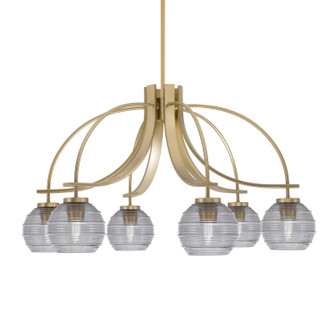 Cavella Six Light Chandelier in New Age Brass (200|3926-NAB-5112)