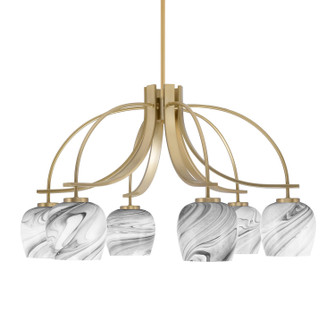 Cavella Six Light Chandelier in New Age Brass (200|3926-NAB-4819)