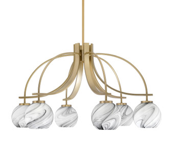 Cavella Six Light Chandelier in New Age Brass (200|3926-NAB-4109)