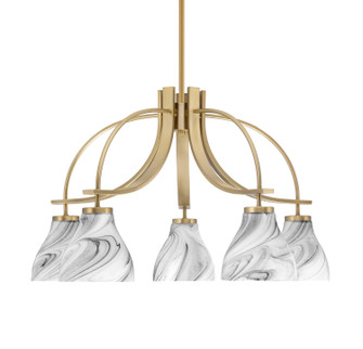 Cavella Five Light Chandelier in New Age Brass (200|3925-NAB-4769)