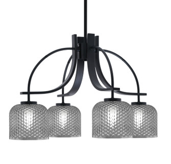 Cavella Four Light Chandelier in Matte Black (200|3924-MB-4612)