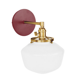 Uno One Light Wall Sconce in Barn Red with Brushed Brass (518|SCM413-55-91)