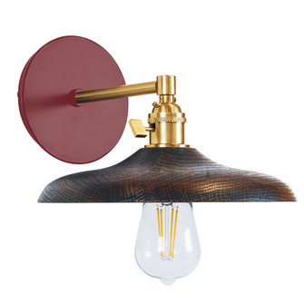 Uno One Light Wall Sconce in Barn Red with Brushed Brass (518|SCM410-55-91)
