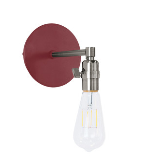 Uno One Light Wall Sconce in Barn Red with Brushed Nickel (518|SCM400-55-96)