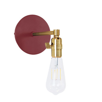 Uno One Light Wall Sconce in Barn Red with Brushed Brass (518|SCM400-55-91)