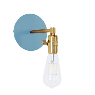 Uno One Light Wall Sconce in Light Blue with Brushed Brass (518|SCM400-54-91)