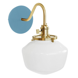 Uno One Light Wall Sconce in Light Blue with Brushed Brass (518|SCL413-54-91)