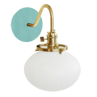 Uno One Light Wall Sconce in Sea Green with Brushed Brass (518|SCL411-48-91)