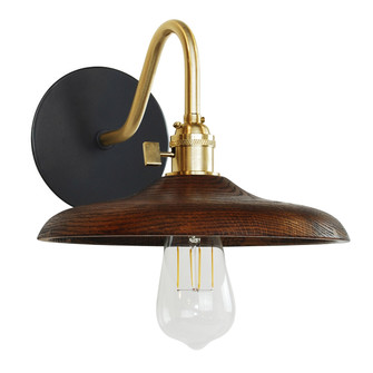 Uno One Light Wall Sconce in Black with Brushed Brass (518|SCL410-41-91)