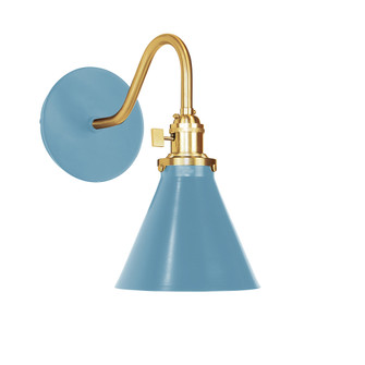 Uno One Light Wall Sconce in Light Blue with Brushed Brass (518|SCL405-54-91)