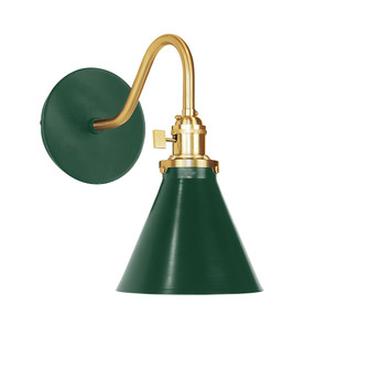 Uno One Light Wall Sconce in Forest Green with Brushed Brass (518|SCL405-42-91)