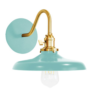 Uno One Light Wall Sconce in Sea Green with Brushed Brass (518|SCL401-48-91)