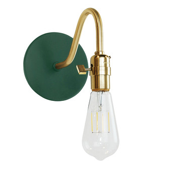 Uno One Light Wall Sconce in Forest Green with Brushed Brass (518|SCL400-42-91)