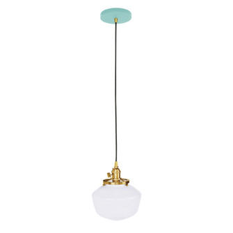 Uno One Light Pendant in Sea Green with Brushed Brass (518|PEB413-48-91-C24)