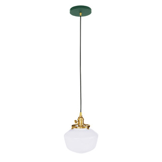 Uno One Light Pendant in Forest Green with Brushed Brass (518|PEB413-42-91)