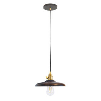 Uno One Light Pendant in Architectural Bronze with Brushed Brass (518|PEB410-51-91-C22)