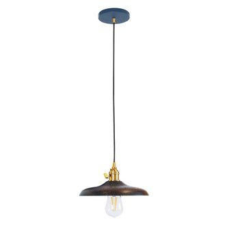 Uno One Light Pendant in Navy with Brushed Brass (518|PEB410-50-91-C24)