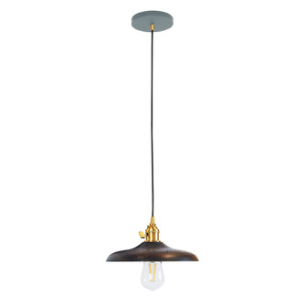 Uno One Light Pendant in Slate Gray with Brushed Brass (518|PEB410-40-91-C12)