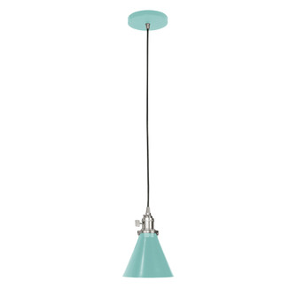 Uno One Light Pendant in Sea Green with Brushed Nickel (518|PEB405-48-96-C23)