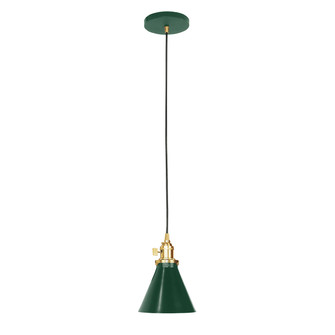 Uno One Light Pendant in Forest Green with Brushed Brass (518|PEB405-42-91-C22)