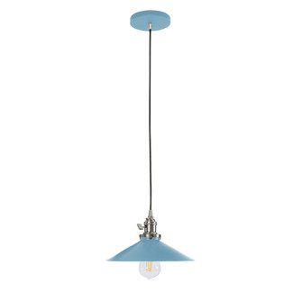 Uno One Light Pendant in Light Blue with Brushed Nickel (518|PEB404-54-96-C23)