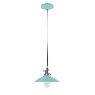 Uno One Light Pendant in Sea Green with Brushed Nickel (518|PEB404-48-96)