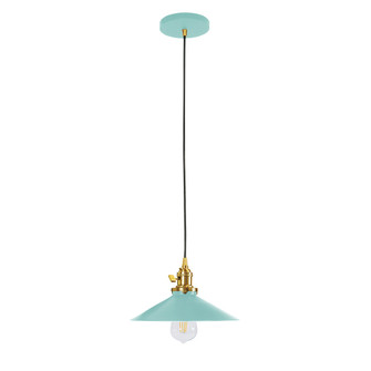 Uno One Light Pendant in Sea Green with Brushed Brass (518|PEB404-48-91-C12)