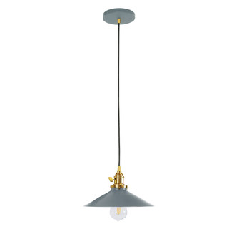 Uno One Light Pendant in Slate Gray with Brushed Brass (518|PEB404-40-91-C21)