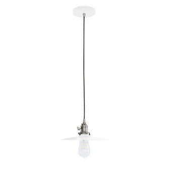 Uno One Light Pendant in White with Brushed Nickel (518|PEB403-44-96-C21)