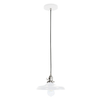 Uno One Light Pendant in White with Brushed Nickel (518|PEB401-44-96-C04)