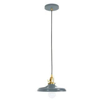 Uno One Light Pendant in Slate Gray with Brushed Brass (518|PEB401-40-91-C24)