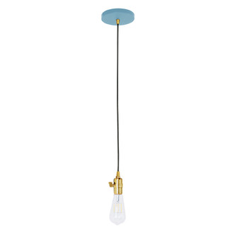 Uno One Light Pendant in Light Blue with Brushed Brass (518|PEB400-54-91-C12)