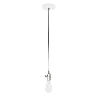 Uno One Light Pendant in White with Brushed Nickel (518|PEB400-44-96-C23)