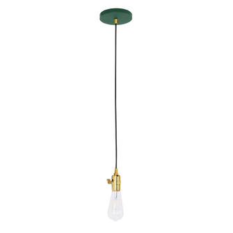 Uno One Light Pendant in Forest Green with Brushed Brass (518|PEB400-42-91-C23)