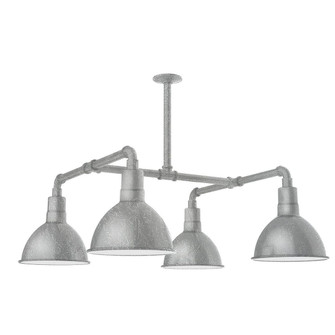 Deep Bowl Four Light Pendant in Painted Galvanized (518|MSP115-49-T24-W10)
