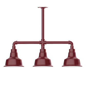 Warehouse Three Light Pendant in Barn Red (518|MSK180-55-G05)