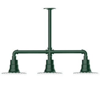 Radial Three Light Pendant in Forest Green (518|MSK157-42-T30-G05)