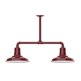 Warehouse LED Pendant in Barn Red (518|MSD182-55-T48-L12)