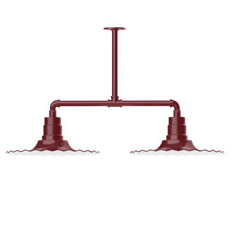 Radial Two Light Pendant in Barn Red (518|MSD159-55-T48-G05)