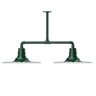 Radial Two Light Pendant in Forest Green (518|MSD159-42-T24-G05)