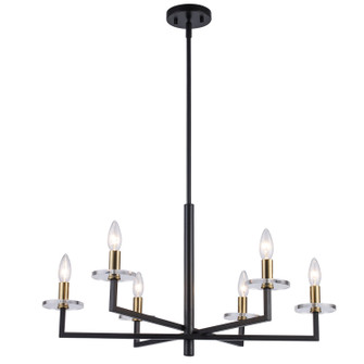 Six Light Chandelier in Black / Antique Gold (110|71876 BK-AG)