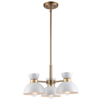 Three Light Chandelier in White / Antique Gold (110|71855-3 WH-AG)