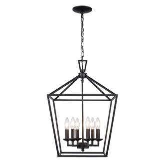 Lacey Six Light Chandelier in Black (110|10266 BK)