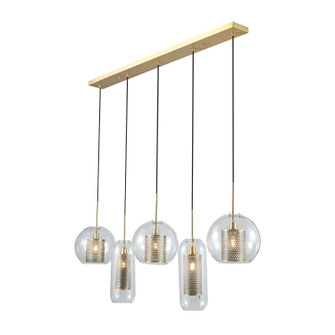 Fano Five Light Linear Pendant in Rembrandt brass (508|KCH1116-5)