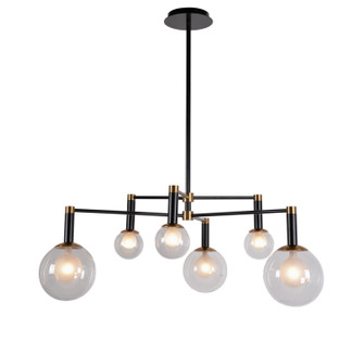 Cordova Six Light Chandelier in Matte Black & Warm Brass (508|KCH0131-6)