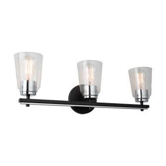 Essex Three Light Bathroom Vanity in Black and Chrome (78|AC11933NB)